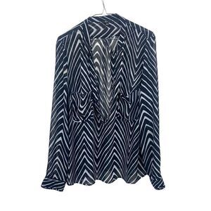 Milano Zebra Animal Print Blouse Top Women's Size XL